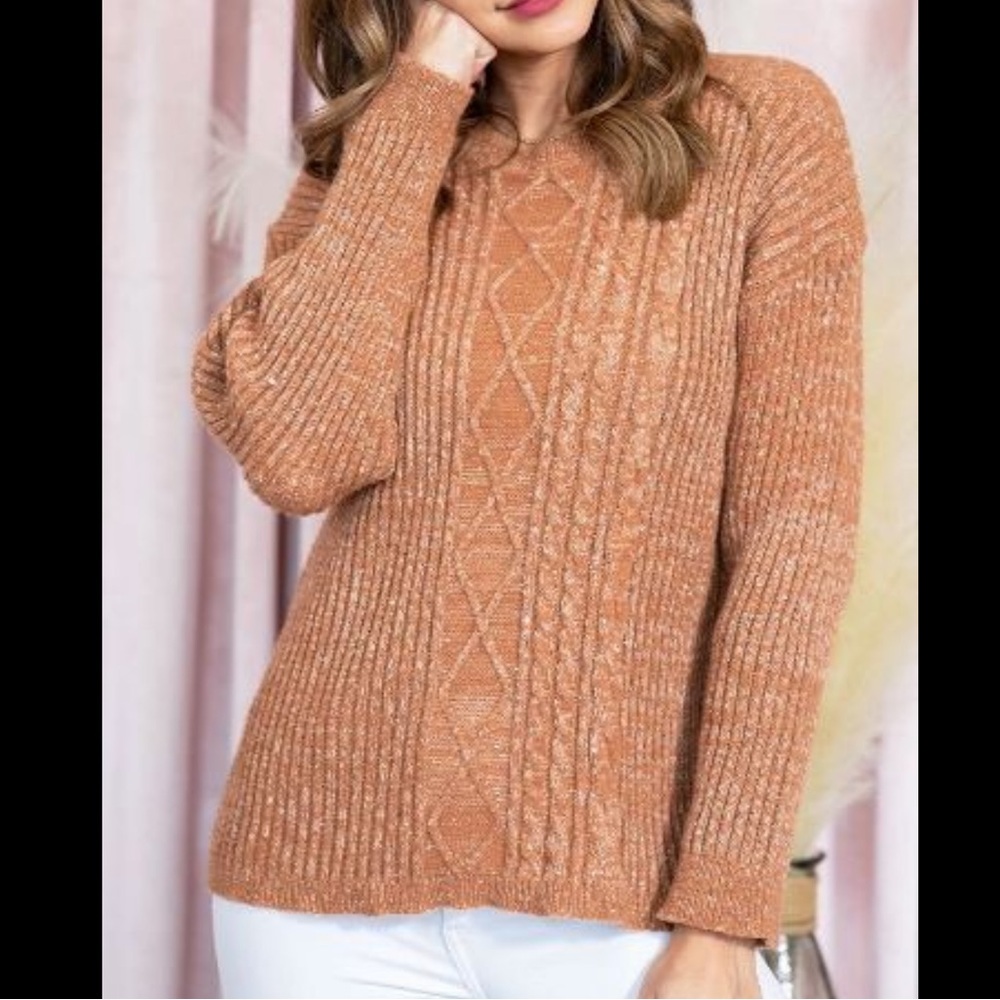 NWOT - Sew In Love - Heathered Rust Sweater - Womans Small